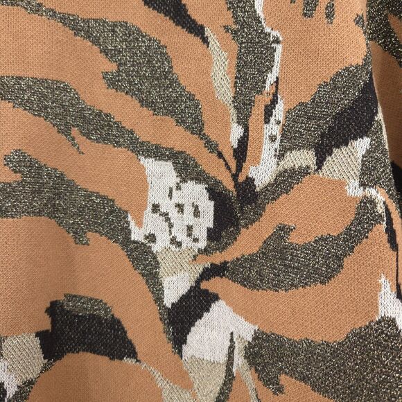 Chico's Lurex Abstract Print Open Cardigan Size 3 (XL) shimmer beige black - Picture 10 of 10